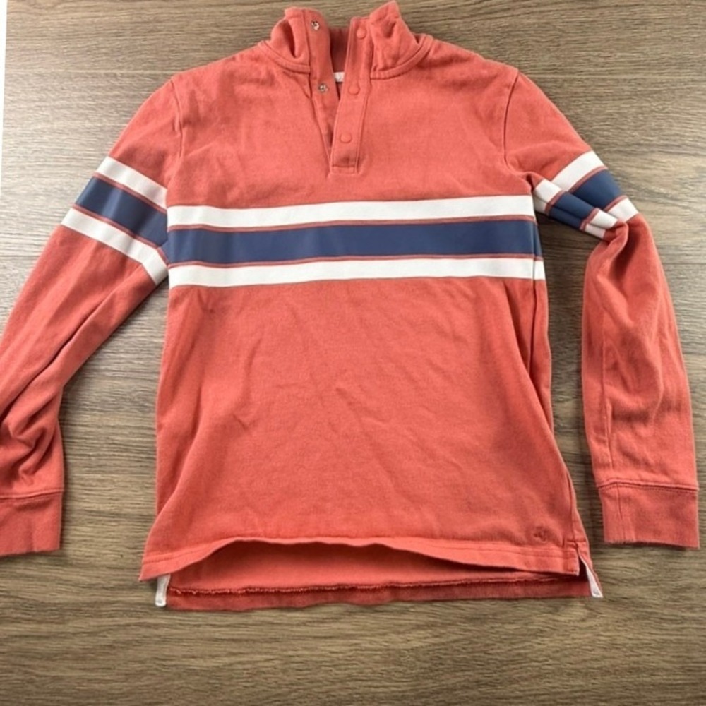 Janie and Jack Nantucket Red Quarter Snap Pullover Top Striped Size 8 Preppy